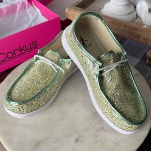 Corkys Light Green Glitter Kayak Shoes NEW